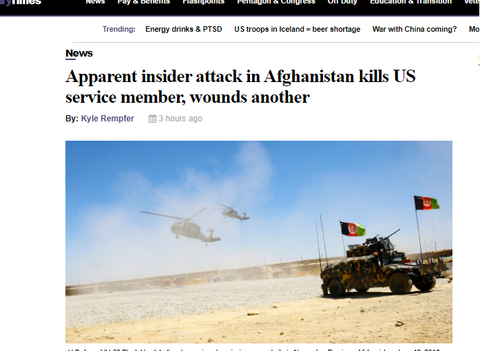 البنتاغون في بيان له: مقتل واصابة امريكان بهجوم جندي افغاني ترجمة #خولة_الموسوي