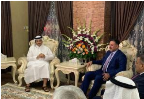 بالصور الشيخ خميس الخنجر يستقبل نائب رئيس الوزراء وزير الخارجية القطري