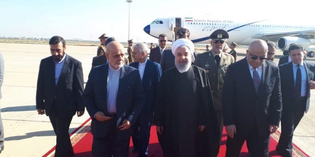 العاني يستقبل روحاني بمطار بغداد