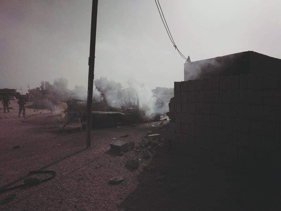 مقتل واصابة العشرات بانفجار سيارة مفخخة في منطقة الكرابلة بالانبار الان