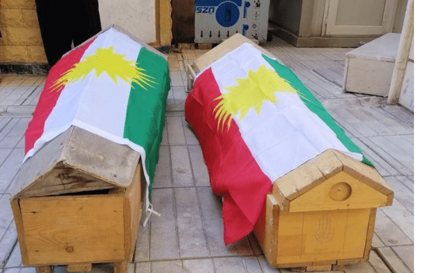 جثامين شيلان وابيها وصلت فقط للسليمانية لدفنهما ولفت بالعلم الكردي فقط