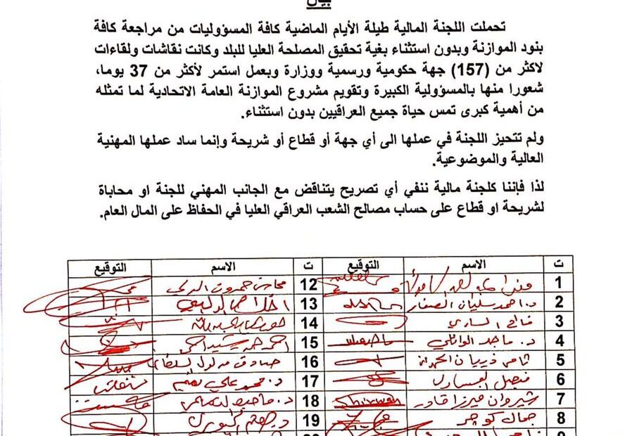 المالية النيابية تصدر بيانا ضد عضو حزب الدعوة عبد الهادي السعداوي لانه طلب مبلغ لقريبه