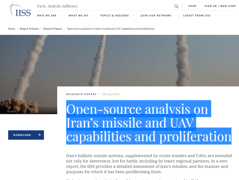تحليل مفتوح المصدر لقدرات إيران الصاروخية والطائرات بدون طيار وانتشارها في العراق