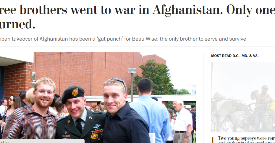 تقرير واشنطن بوست عن ثلاثة اشقاء قاتلوا لتحرير العراق وافغانستان وعادوا جثث مهشمة